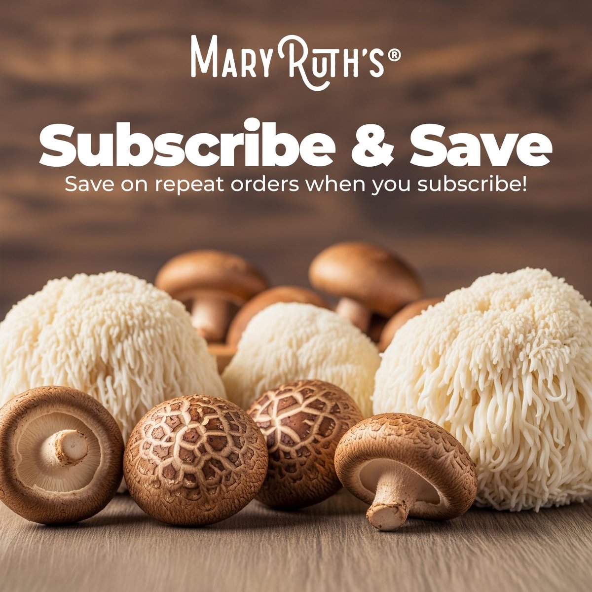 MARYRUTH'S Pilzkomplex | Löwenmähne | Truthahnschwanz | Reishi | Shiitake | Alkoholfrei | Bio | Vegan | 30 Portionen