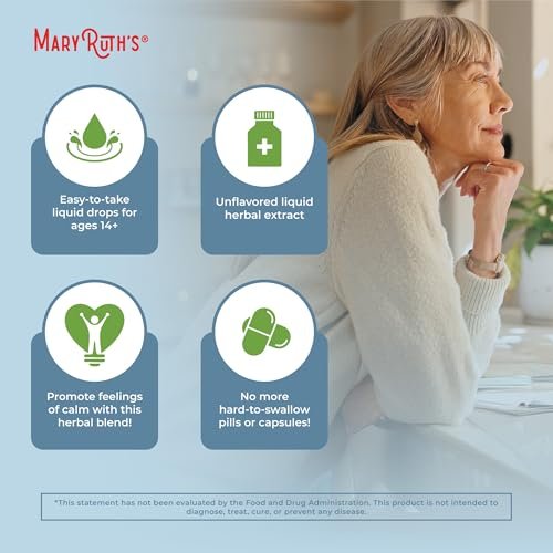 MaryRuth's Kava-Wurzel-Flüssigextrakt für Ruhe & Entspannung | Nervine & adaptogene Kräutermischung | USDA Bio | Zuckerfrei | Glutenfrei | Vegan | Ohne Gentechnik | Ab 14 Jahren | 30 ml | 30-Tage-Vorrat