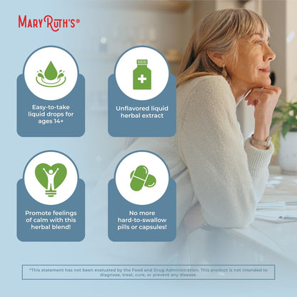 MaryRuth's Kava-Wurzel-Flüssigextrakt für Ruhe & Entspannung | Nervine & adaptogene Kräutermischung | USDA Bio | Zuckerfrei | Glutenfrei | Vegan | Ohne Gentechnik | Ab 14 Jahren | 30 ml | 30-Tage-Vorrat
