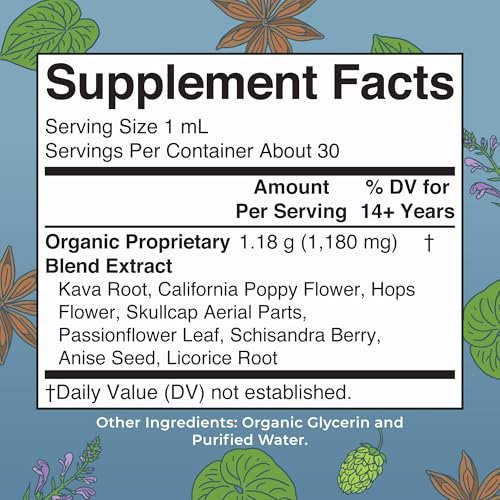 MaryRuth's Kava-Wurzel-Flüssigextrakt für Ruhe & Entspannung | Nervine & adaptogene Kräutermischung | USDA Bio | Zuckerfrei | Glutenfrei | Vegan | Ohne Gentechnik | Ab 14 Jahren | 30 ml | 30-Tage-Vorrat
