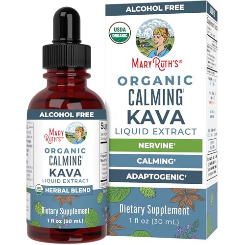 MaryRuth's Kava-Wurzel-Flüssigextrakt für Ruhe & Entspannung | Nervine & adaptogene Kräutermischung | USDA Bio | Zuckerfrei | Glutenfrei | Vegan | Ohne Gentechnik | Ab 14 Jahren | 30 ml | 30-Tage-Vorrat