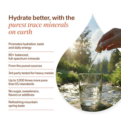 MAYU Trace Mineral Drops – 1 Flasche – 80+ Vollspektrum Ionische Mineralien für Wasser – Großartig schmeckendes Mineral-Supplement für Hydration – Magnesium, Kalium & Zink – Ohne Zusätze – 30 Portionen