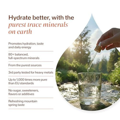 MAYU Trace Mineral Drops – 1 Flasche – 80+ Vollspektrum Ionische Mineralien für Wasser – Großartig schmeckendes Mineral-Supplement für Hydration – Magnesium, Kalium & Zink – Ohne Zusätze – 30 Portionen