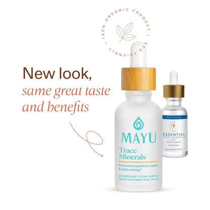 MAYU Trace Mineral Drops – 1 Flasche – 80+ Vollspektrum Ionische Mineralien für Wasser – Großartig schmeckendes Mineral-Supplement für Hydration – Magnesium, Kalium & Zink – Ohne Zusätze – 30 Portionen