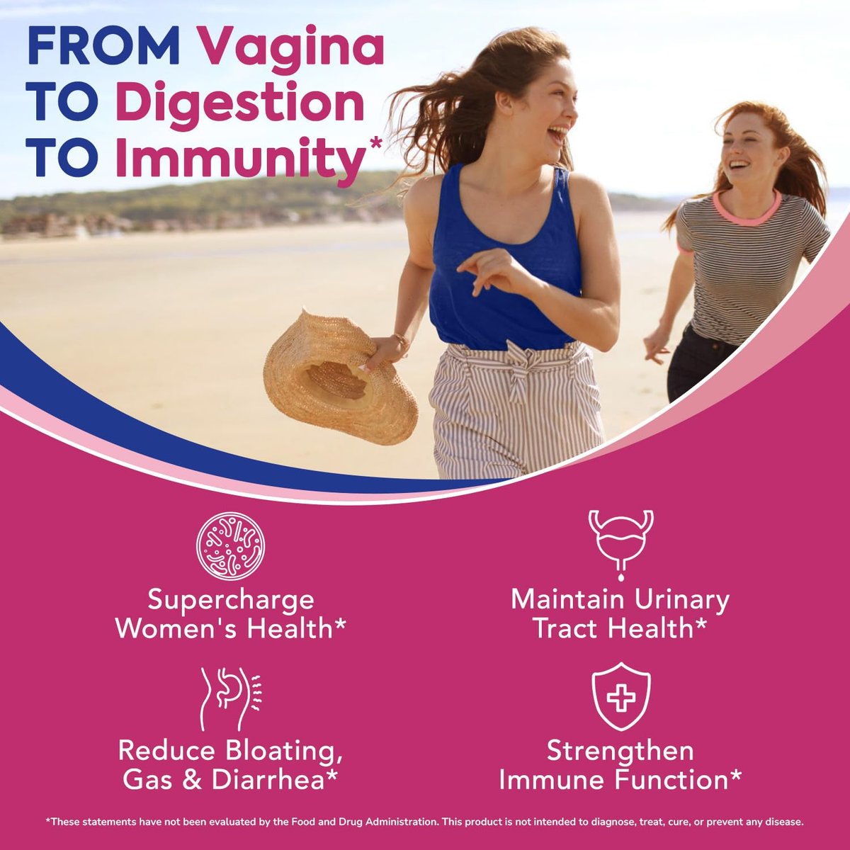 Surebounty Probiotika für Frauen, 120 Milliarden KBE, 34 Stämme, Präbiotika, Verdauungsenzyme, Cranberry, 4-in-1 Weibliches Probiotikum, Verdauungs-, Vaginal-, Immununterstützung, 30 Kapseln