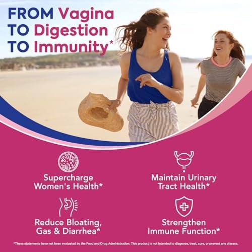 Surebounty Probiotika für Frauen, 120 Milliarden KBE, 34 Stämme, Präbiotika, Verdauungsenzyme, Cranberry, 4-in-1 Weibliches Probiotikum, Verdauungs-, Vaginal-, Immununterstützung, 30 Kapseln