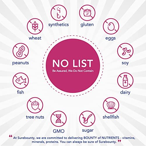 Surebounty Probiotika für Frauen, 120 Milliarden KBE, 34 Stämme, Präbiotika, Verdauungsenzyme, Cranberry, 4-in-1 Weibliches Probiotikum, Verdauungs-, Vaginal-, Immununterstützung, 30 Kapseln