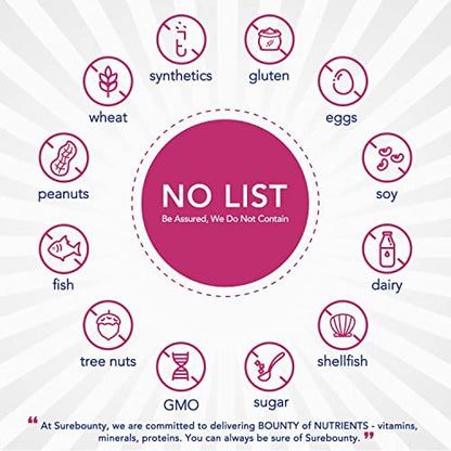 Surebounty Probiotika für Frauen, 120 Milliarden KBE, 34 Stämme, Präbiotika, Verdauungsenzyme, Cranberry, 4-in-1 Weibliches Probiotikum, Verdauungs-, Vaginal-, Immununterstützung, 30 Kapseln