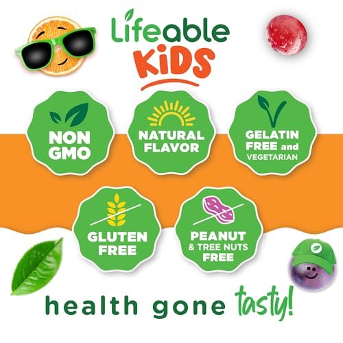 Lifeable Vitamin-D-Gummis für Kinder | Vitamin D3 1000 IE | Leckerer Geschmack für starke Knochen und Immunsystem | 90 Gummis
