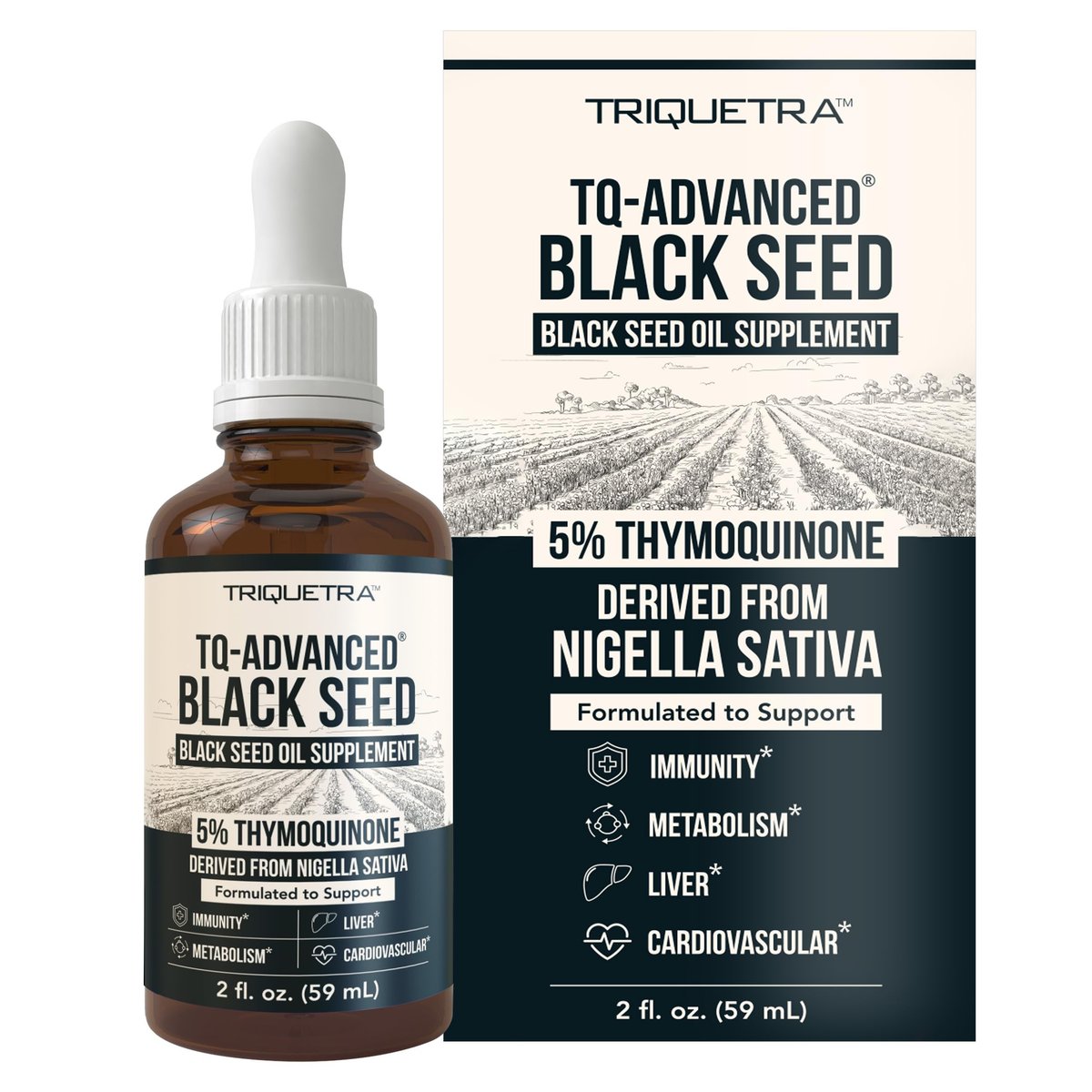 Schwarzkümmelöl flüssig | 5% Thymochinon - TQ-Advanced® | Hochpotent - 100 mg pro Portion - 15:1 Konzentrat aus Nigella Sativa Extrakt, Rohform, vegane Formel, Glasflasche (30 Portionen)
