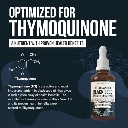 Schwarzkümmelöl flüssig | 5% Thymochinon - TQ-Advanced® | Hochpotent - 100 mg pro Portion - 15:1 Konzentrat aus Nigella Sativa Extrakt, Rohform, vegane Formel, Glasflasche (30 Portionen)