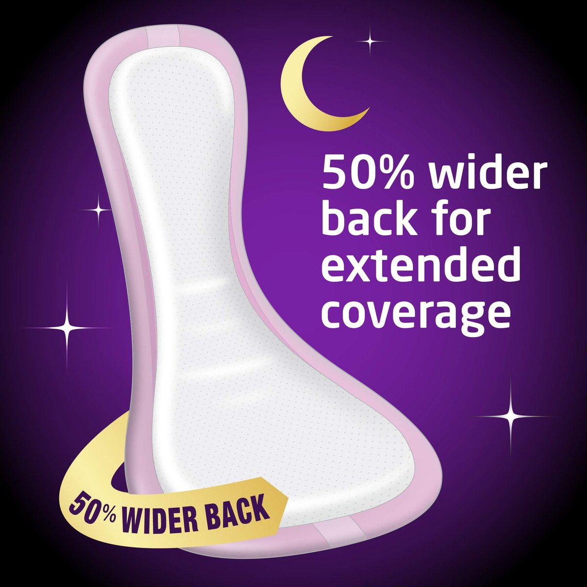 Medline FitRight Overnight Bladder Control Pads, Maximale Saugfähigkeit, Nachtschutz bei Inkontinenz, 8,5 x 16 Zoll, 24 Stück pro Beutel