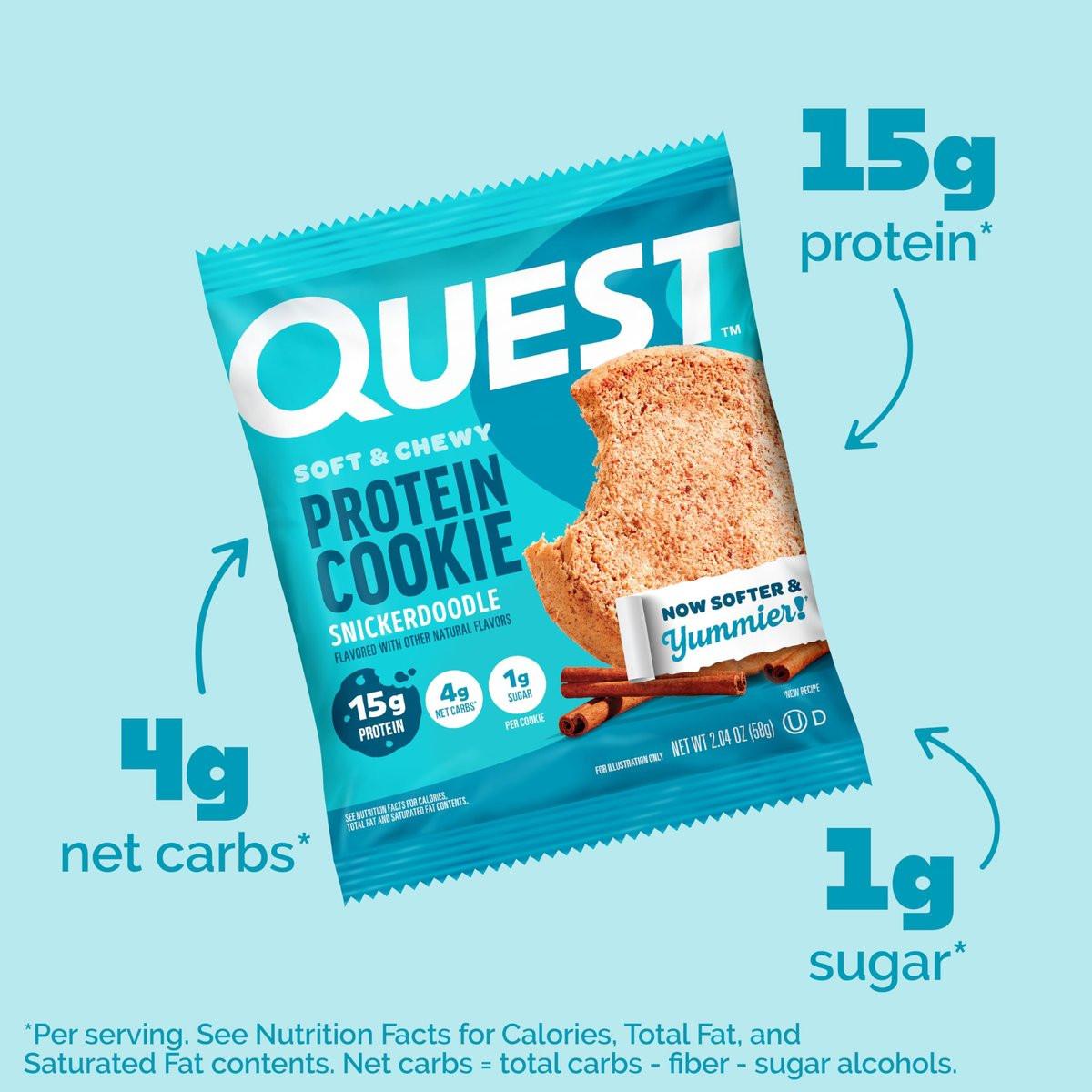 Quest Nutrition Snickerdoodle Protein Cookie – 15g Protein, 1g Zucker, Keto-freundlich, 4er-Pack