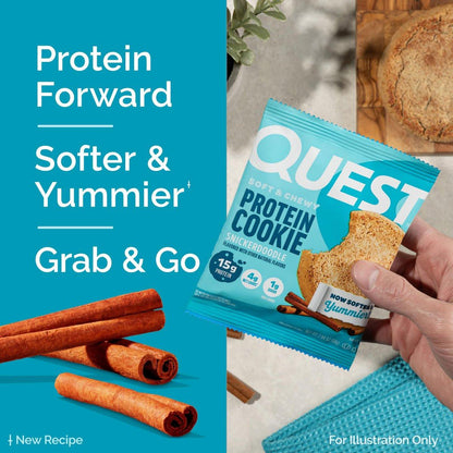 Quest Nutrition Snickerdoodle Protein Cookie – 15g Protein, 1g Zucker, Keto-freundlich, 4er-Pack