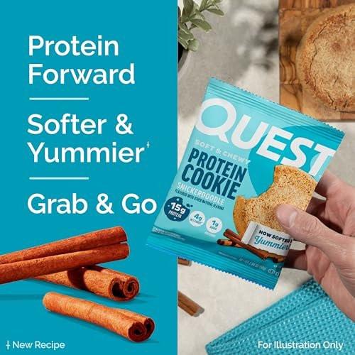 Quest Nutrition Snickerdoodle Protein Cookie – 15g Protein, 1g Zucker, Keto-freundlich, 4er-Pack