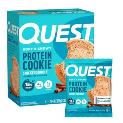 Quest Nutrition Snickerdoodle Protein Cookie – 15g Protein, 1g Zucker, Keto-freundlich, 4er-Pack