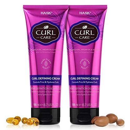 HASK Curl Care Definierende Creme 2er-Pack – Vegan, Tierversuchsfrei, Farbsicher, Gluten-, Sulfat- & Parabenfrei