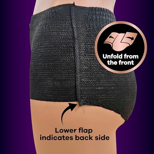 Always Discreet Boutique Inkontinenz- und Wochenbettunterwäsche für Frauen, Maximaler Schutz, Größe L, Schwarz, 10 Stück
