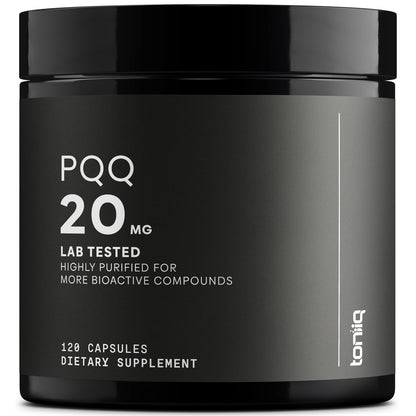 Toniiq 99%+ 20mg PQQ Supplement – Hochreines PQQ 20 mg konzentrierte Formel – 120 Kapseln – Pyrrolochinolinchinon – 1 Kapsel pro Portion – Vegetarische Kapseln