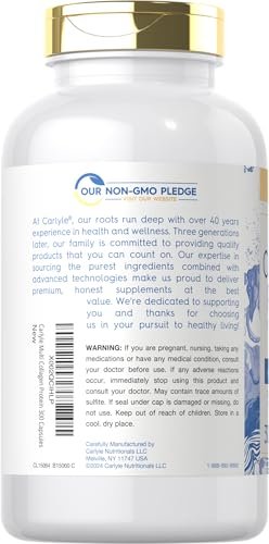 Carlyle Multi-Kollagen-Protein Kapseln 2000mg | 300 Stück | Typ I, II, III, V, X | Kollagen-Peptid-Tabletten | Keto & Paleo freundlich, glutenfrei, nicht-GMO