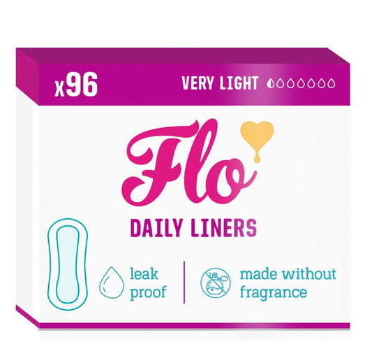 Flo - Tägliche Slipeinlagen (96er Pack) - Bio-Bambus Slipeinlagen für Frauen - Sehr leichter Fluss - Verpackt, ultradünn - Saugfähig, weich & atmungsaktiv - Duftfrei - Vegan & tierversuchsfrei