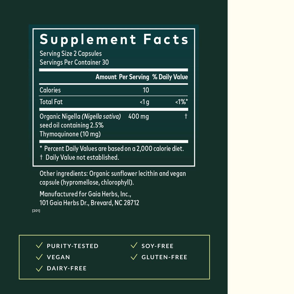 Gaia Herbs Schwarzkümmelöl Kapseln – Kaltgepresstes Nigella-Samenöl zur Unterstützung von Lunge, Atemwegen und Antioxidantien – 60 vegane Liquid-Phyto-Kapseln (30 Portionen)