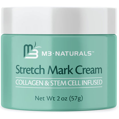 Schwangerschaftsstreifen Creme mit Kollagen & Stammzellen – Mutterschafts-Hautpflegeöl gegen Dehnungsstreifen, Narbenentferner, grüner Tee Extrakt & Himbeerketone – von M3 Naturals
