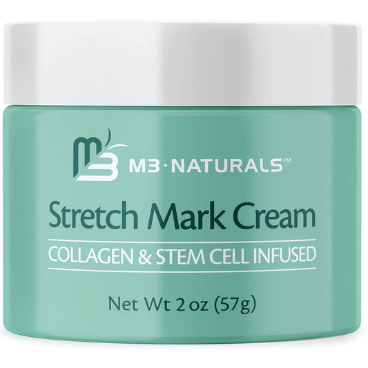 Schwangerschaftsstreifen Creme mit Kollagen & Stammzellen – Mutterschafts-Hautpflegeöl gegen Dehnungsstreifen, Narbenentferner, grüner Tee Extrakt & Himbeerketone – von M3 Naturals
