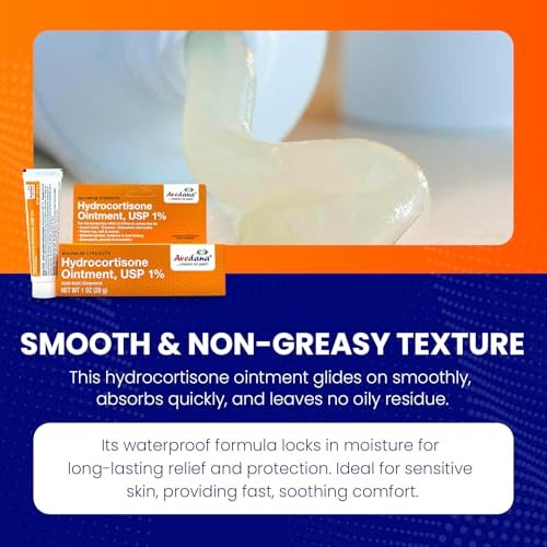 AVEDANA Hydrocortison Salbe 1% USP Maximale Stärke - 1oz Anti-Juckreiz Salbe für schnelle Linderung - Beruhigende und kühlende wasserfeste Formel mit Aloe Vera