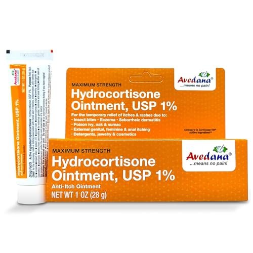 AVEDANA Hydrocortison Salbe 1% USP Maximale Stärke - 1oz Anti-Juckreiz Salbe für schnelle Linderung - Beruhigende und kühlende wasserfeste Formel mit Aloe Vera