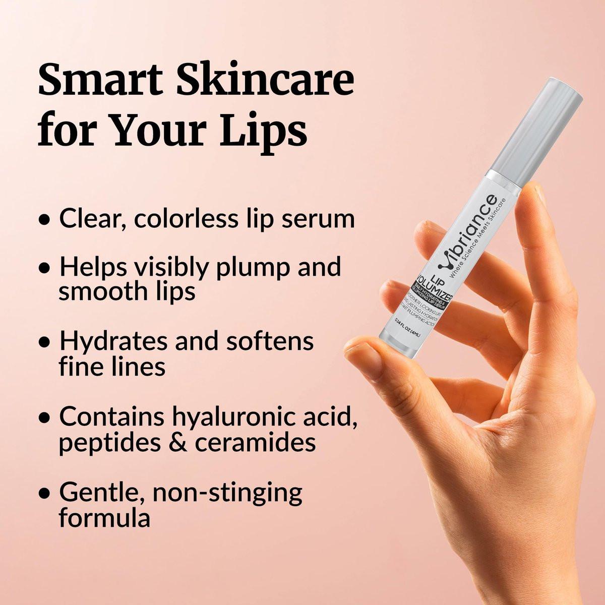 Vibriance Feuchtigkeitsspendender Lippen-Volumizer - Plumping Gloss mit Hyaluronsäure - Glättet Linien und Fältchen, 0,14 fl oz