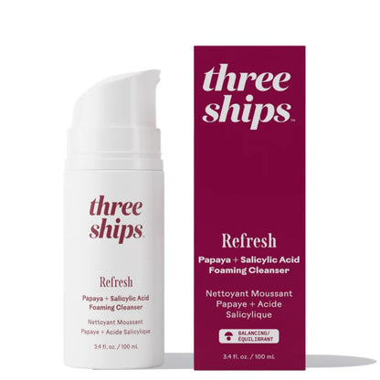 Three Ships Refresh Papaya + Salicylsäure Reiniger – Sanfte Reinigung & Peeling, 100 ml