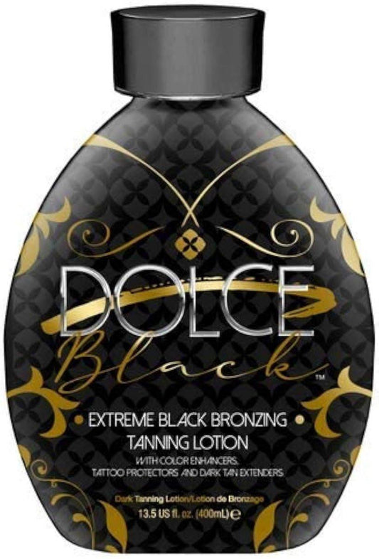 Dolce Black Bronzer Bräunungslotion – Indoor/Outdoor mit Tattoo- & Farbschutz – Anti-Orange, Anti-Aging & Anti-Falten – Natürliche Bräunungslotion für Sonnenbank