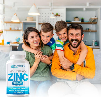 Zink 220 mg [Hochdosiert] – Zinksulfat zur Unterstützung des Immunsystems, 100 Tabletten