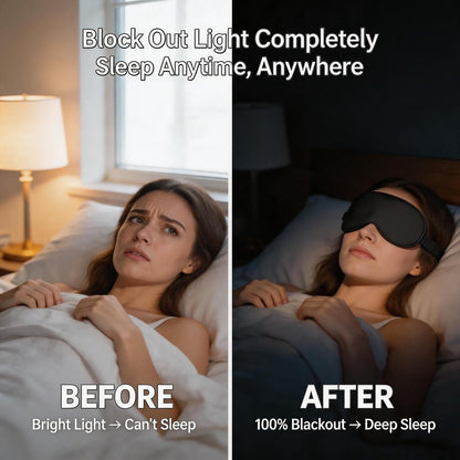 Schlafmaske für Seitenschläfer – 100% lichtdichte Augenmaske zum Schlafen, weich und verstellbar, kein Druck auf den Augen, bequeme Reise-Schlafmaske für Damen und Herren
