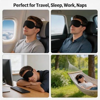 Schlafmaske für Seitenschläfer – 100% lichtdichte Augenmaske zum Schlafen, weich und verstellbar, kein Druck auf den Augen, bequeme Reise-Schlafmaske für Damen und Herren