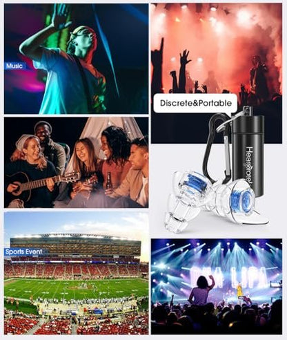 Hearprotek Konzert Ohrstöpsel – 2 Paar Wiederverwendbare High-Fidelity Gehörschutzstöpsel für Konzerte, laute Musik, Rave, Festivals, Tinnitus-Linderung