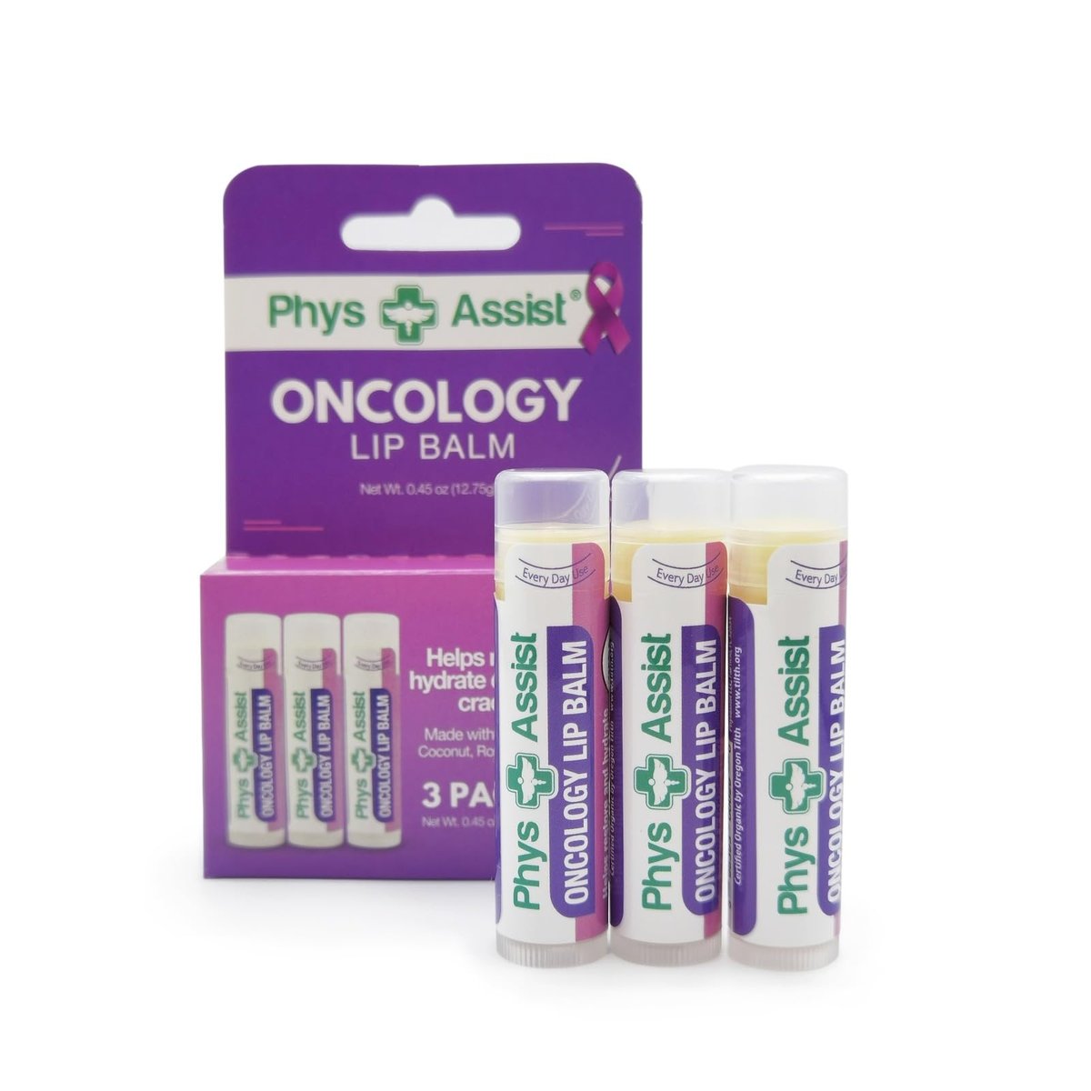 Bio-Lippenbalsam für die Onkologie – 3er-Pack: Feuchtigkeitsspendend für trockene, spröde Lippen