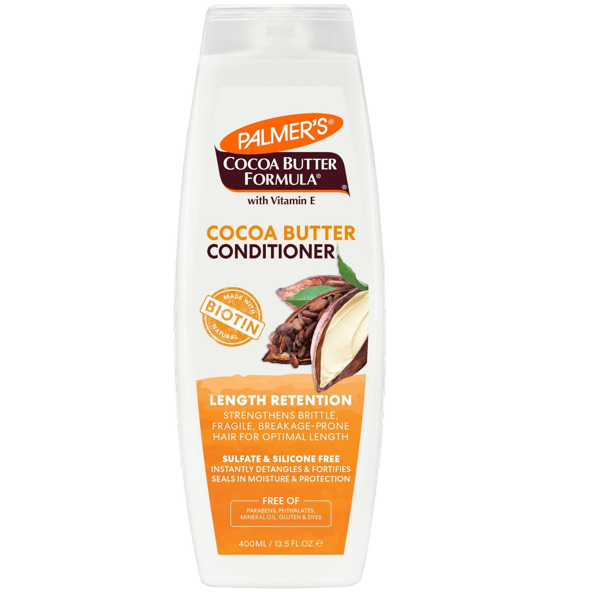 Palmer's Cocoa Butter & Biotin Length Retention Conditioner – 13,5 Unzen Feuchtigkeitsspülung für langes, kräftiges Haar