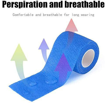 Kuvvfe Elastische Bandagen (12er-Pack) 2" x 5 Yards | Selbstklebende Bandage, Athletik-Elastik-Kohäsionsbandage für Sportverletzungen, Zerrungen, Knie & Handgelenk, Knöchelverstauchungen