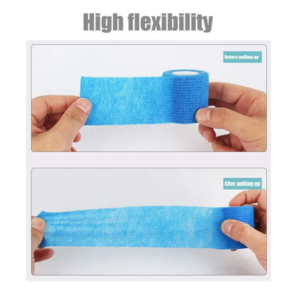 Kuvvfe Elastische Bandagen (12er-Pack) 2" x 5 Yards | Selbstklebende Bandage, Athletik-Elastik-Kohäsionsbandage für Sportverletzungen, Zerrungen, Knie & Handgelenk, Knöchelverstauchungen