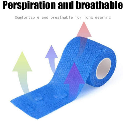 Kuvvfe Elastische Bandagen (12er-Pack) 2" x 5 Yards | Selbstklebende Bandage, Athletik-Elastik-Kohäsionsbandage für Sportverletzungen, Zerrungen, Knie & Handgelenk, Knöchelverstauchungen