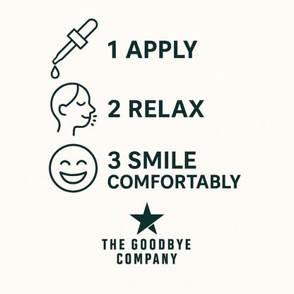 The Goodbye Company Bio-Nelkenöl für Zahnschmerzen – unverdünnte Mischung mit Pfefferminzblatt, Sanddorn & Rizinusöl – Natürliche Zahn- und Zahnfleischkomfort-Formel – 15 mL Glasflasche mit Pipette – Hergestellt in den USA