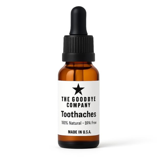 The Goodbye Company Bio-Nelkenöl für Zahnschmerzen – unverdünnte Mischung mit Pfefferminzblatt, Sanddorn & Rizinusöl – Natürliche Zahn- und Zahnfleischkomfort-Formel – 15 mL Glasflasche mit Pipette – Hergestellt in den USA