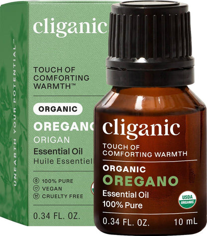 Cliganic Bio Oregano Öl – 100% reines, natürliches ätherisches Öl für Aromatherapie, Non-GMO zertifiziert, 0,33 Fl Oz