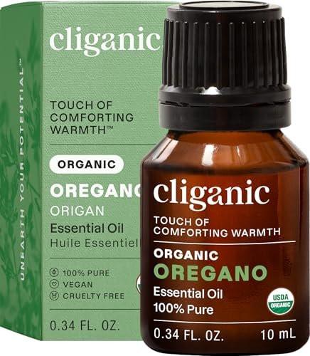 Cliganic Bio Oregano Öl – 100% reines, natürliches ätherisches Öl für Aromatherapie, Non-GMO zertifiziert, 0,33 Fl Oz