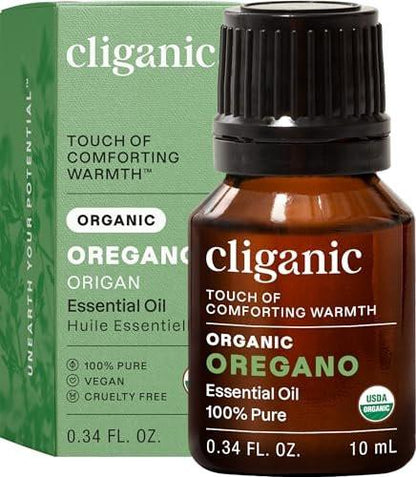 Cliganic Bio Oregano Öl – 100% reines, natürliches ätherisches Öl für Aromatherapie, Non-GMO zertifiziert, 0,33 Fl Oz