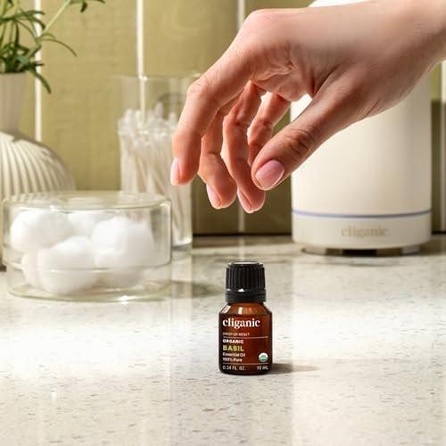 Cliganic Bio Basilikum Öl, 100% rein natürlich für Aromatherapie | Non-GMO verifiziert