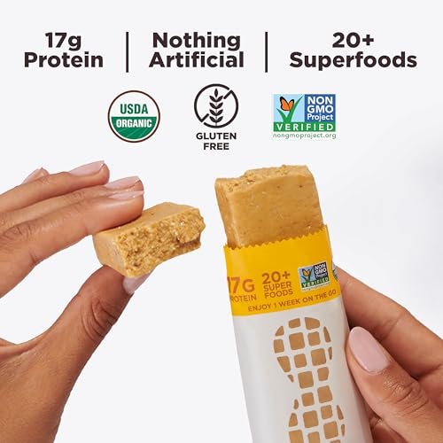Perfect Bar Proteinriegel, Erdnussbutter, glutenfrei, mit Bio-Honig, Keksteig-Textur, gekühlter Proteinsnack, 10 Riegel, 2,5 oz pro Riegel