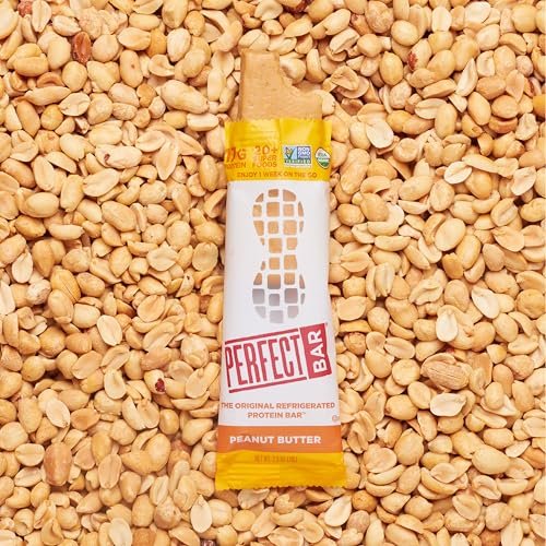 Perfect Bar Proteinriegel, Erdnussbutter, glutenfrei, mit Bio-Honig, Keksteig-Textur, gekühlter Proteinsnack, 10 Riegel, 2,5 oz pro Riegel